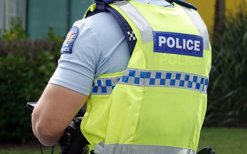 Auckland, New Zealand - December 24, 2020: Close up of New Zealand police uniform and badge